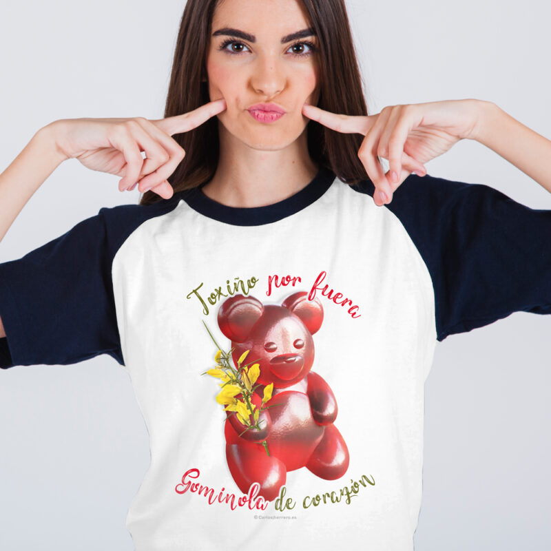 Camisetas de diseño exclusivo "Toxiño por fuera, gominola de corazón".
