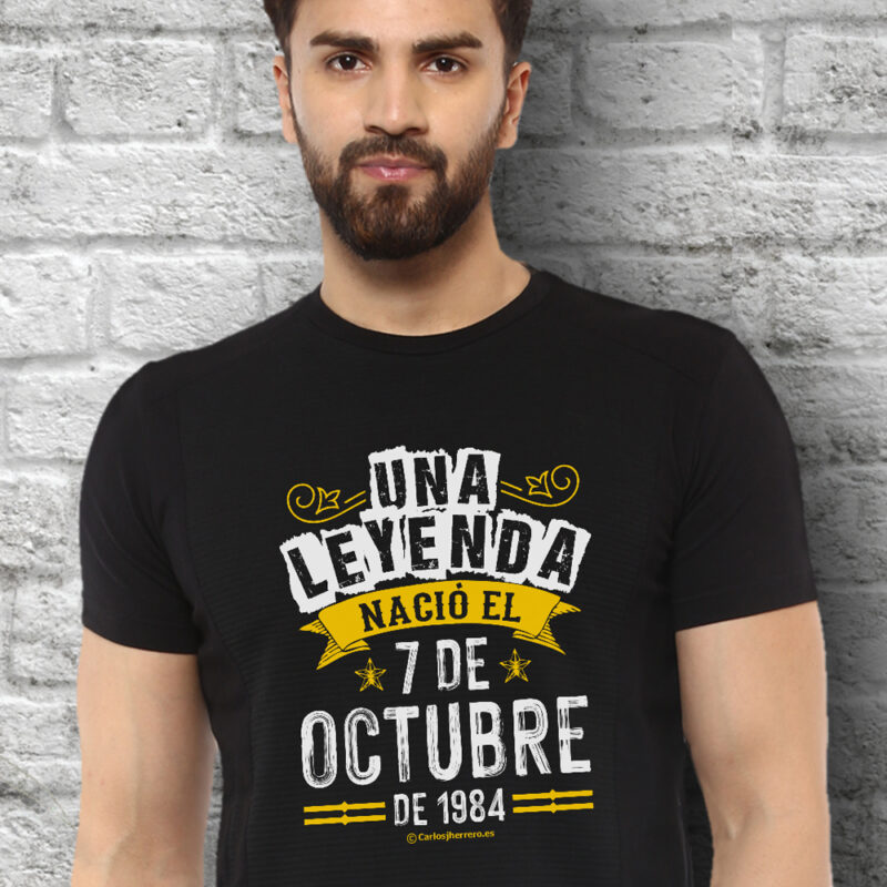 Camiseta personalizada con tu fecha de cumpleaños "Una leyenda nació ... (Tu fecha)"