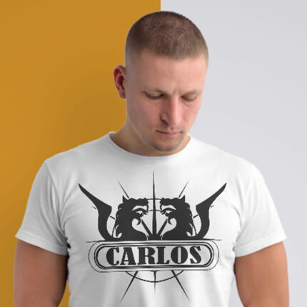 Camiseta con 2 dragones de "Arma Letal" personalizada con nombre.