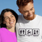 Camiseta para despedida de solter@s graciosas. Insert coin, play, game over