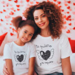 Camiseta infantil y de adulto con mensaje tierno y dulce "Te quiero y te requiero"